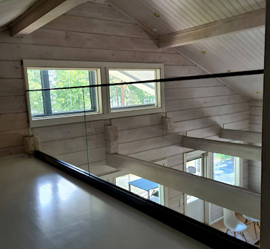 Indoor glass railings